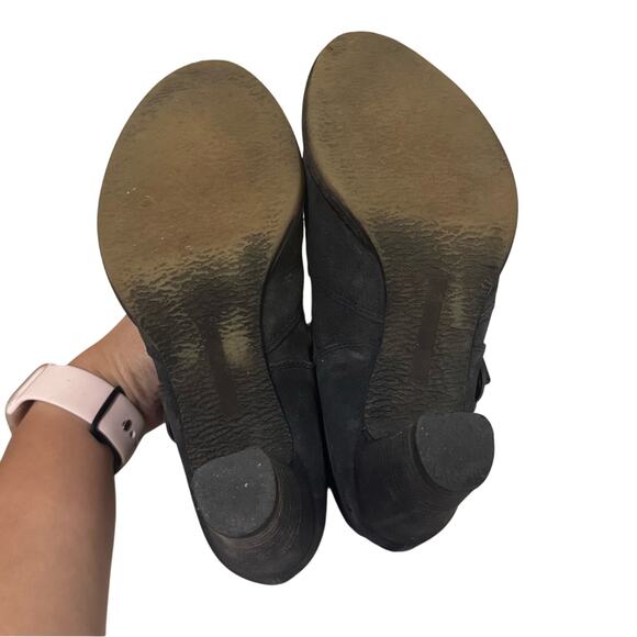 Barneys New York Gray Suede Heeled Mid-Calf Boots Women's US 6 Made in Italy - Picture 7 of 7